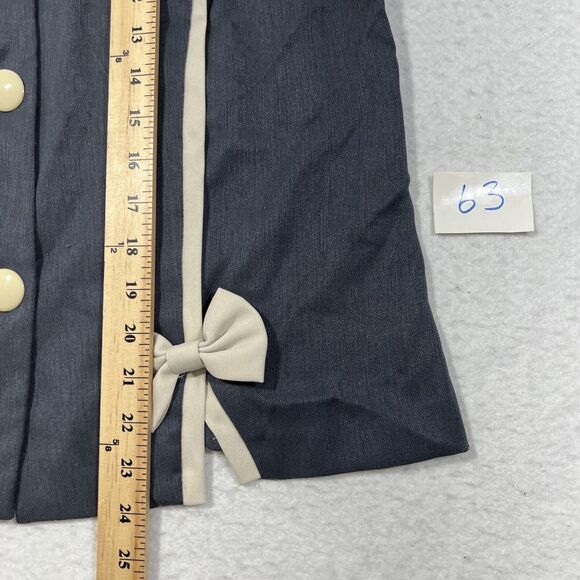 Vintage Good Times Women's 14 Button Front Long Sleeve Top Bowtie Shirt USA - Picture 9 of 12